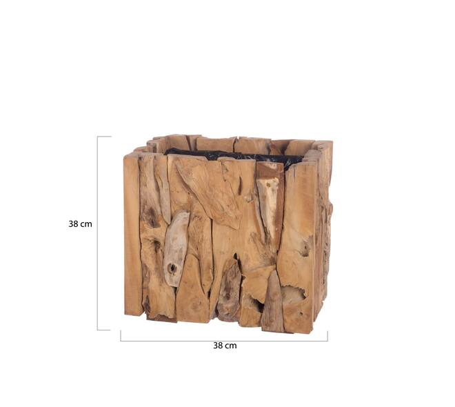 Erosion wood box met binnenbak – 38x38x38 cm handgemaakt