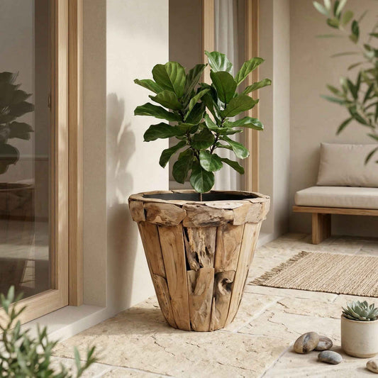 Plantenbak van teakhout – 78 x 78 x 72 cm