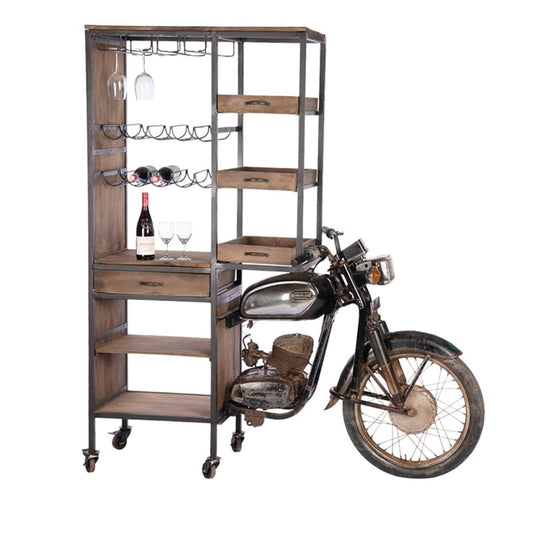 Vintage motor tafelbar – 170 x 68 x 183 cm