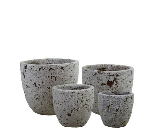 Keramische bloempotten set 4-delig – antiek wit 46 cm