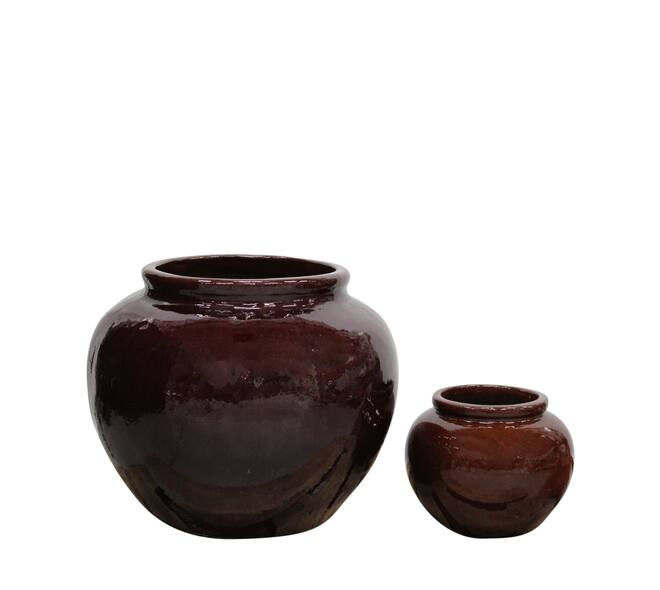Terracotta bloempotten set 2-delig – bruin 70 cm