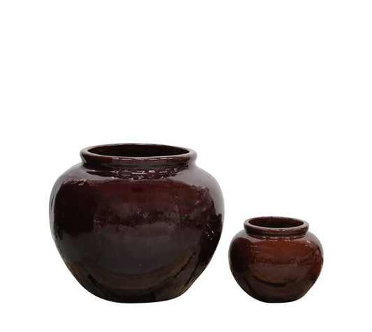 Terracotta bloempotten set 2-delig – bruin 70 cm