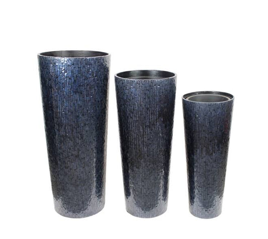 Vazen set 3-delig MDF en capiz – donkerblauw 91,5 cm