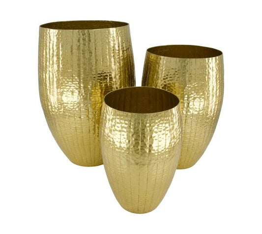 Metalen vazen set 3-delig goud – 25x25x37 cm