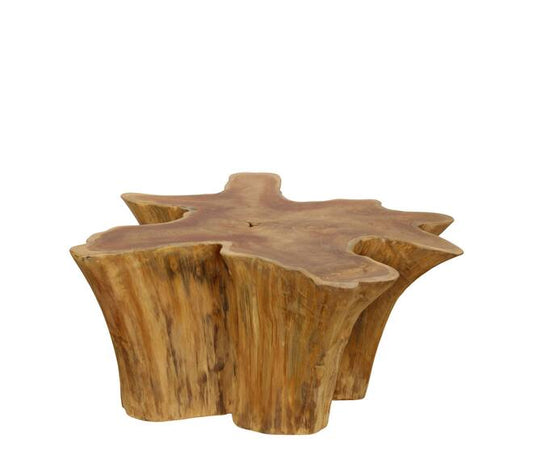 Teakhouten salontafel naturel – 98x98x45 cm