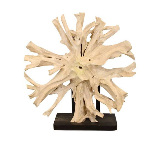 Ornament van teakhout – 118 x 30 x 118 cm