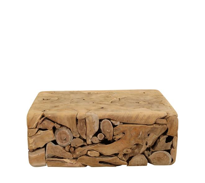 Rechthoekige salontafel van teakhout – 118 cm naturel