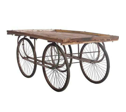 Vintage tafelkar van gerecycled hout – 168 x 102 x 79 cm