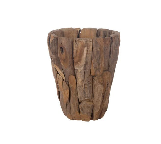 Erosion wood plantenbak met binnenpot 50x50x60 cm – naturel
