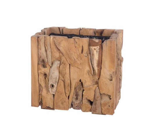 Erosion wood box met binnenbak – 38x38x38 cm handgemaakt