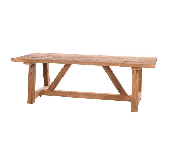 “Teakhouten bijzettafel in modern Scandinavisch interieur met klein plantje en warme neutrale tinten”