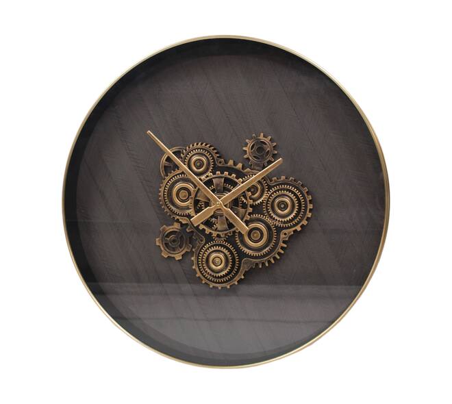 Ronde wandklok van MDF goud - 60x60x7.5 cm