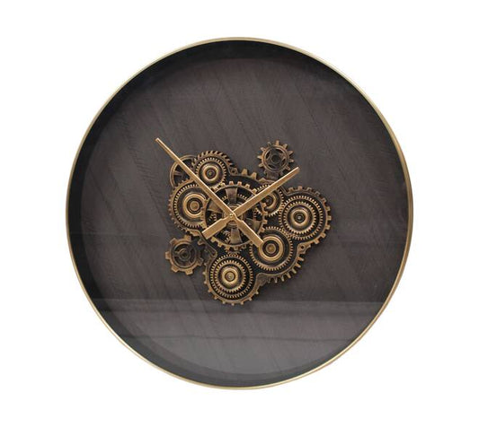 Ronde wandklok van MDF goud - 60x60x7.5 cm