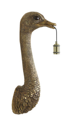 Wandlamp Struisvogel Antiek Brons